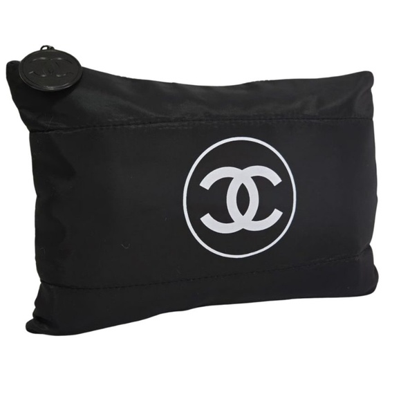 CHANEL Handbags - Chanel Beauty VIP Nylon Puffy Cosmetic Pouch with CC Logo-Black